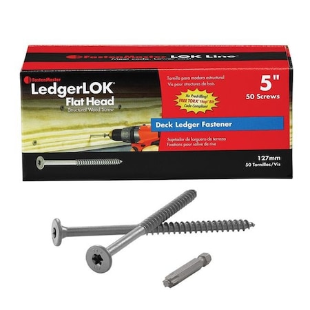 Fastenmaster FastenMaster 5012560 No.14 x 5 in. Ledgerlok Star Flat Head Steel Structural Screws - Pack of 50 5012560